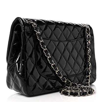 Chanel Patent Quilted Jumbo Double Flap Black 3 of 11