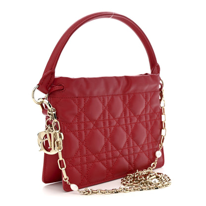 Christian Dior Lambskin Milly Mini Drawstring Bag Red 3 of 11
