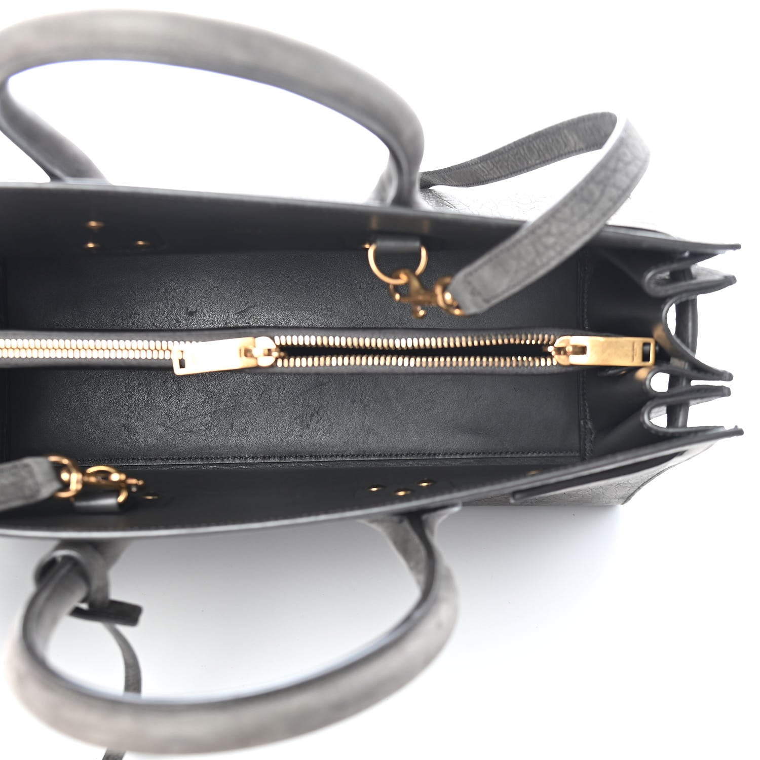 Saint Laurent Crocodile Embossed Nubuck Small Sac De Jour Dark Anthracite 5 of 9