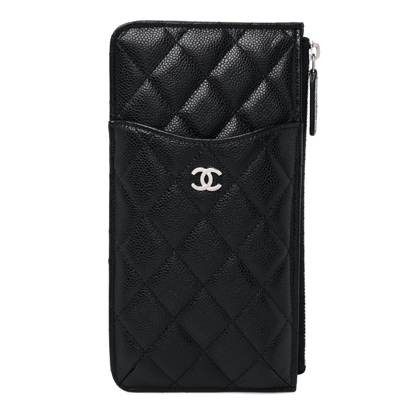 Caviar Quilted Classic iPhone Pouch Black