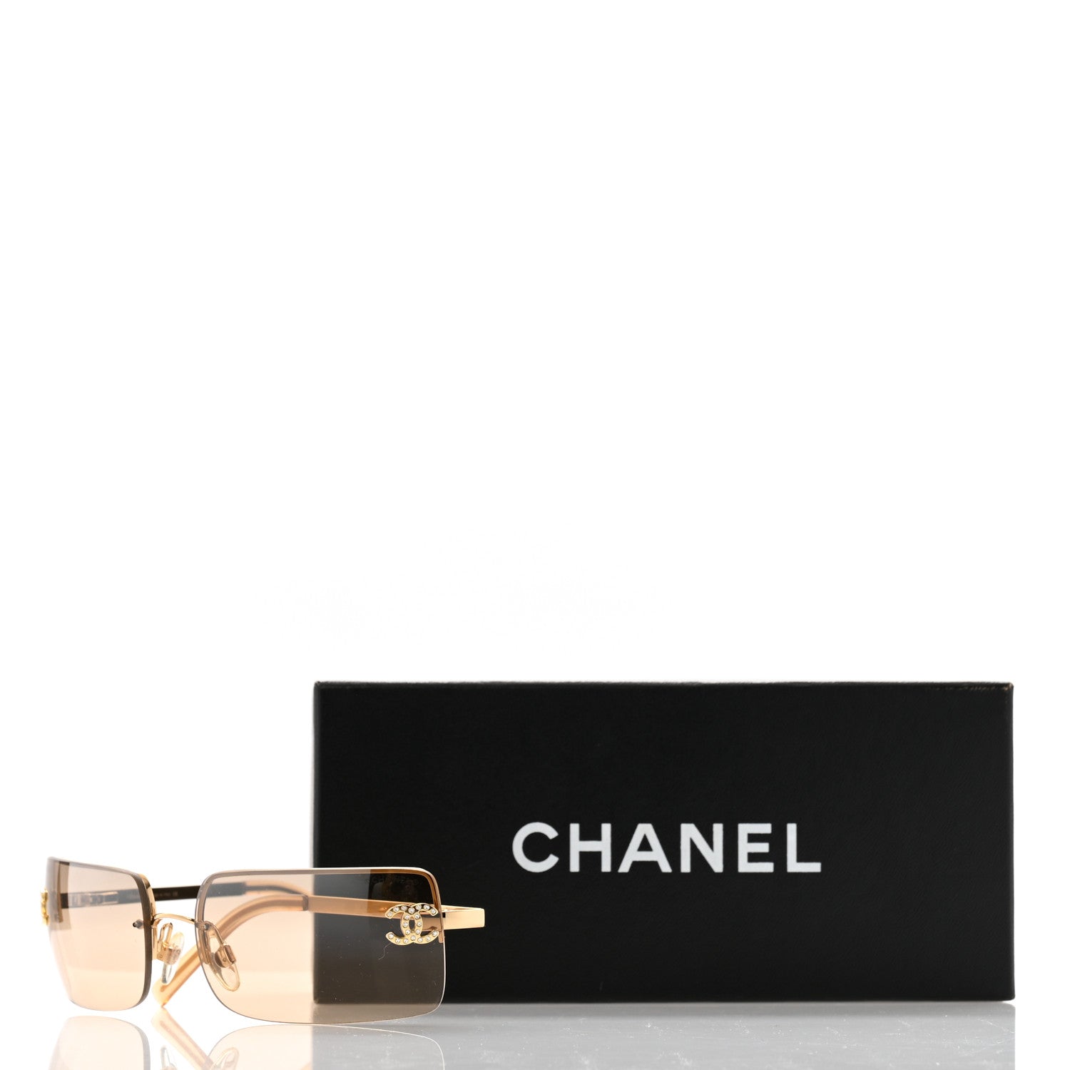 Chanel Crystal CC Logo Sunglasses 4104-B Gold 8 of 8
