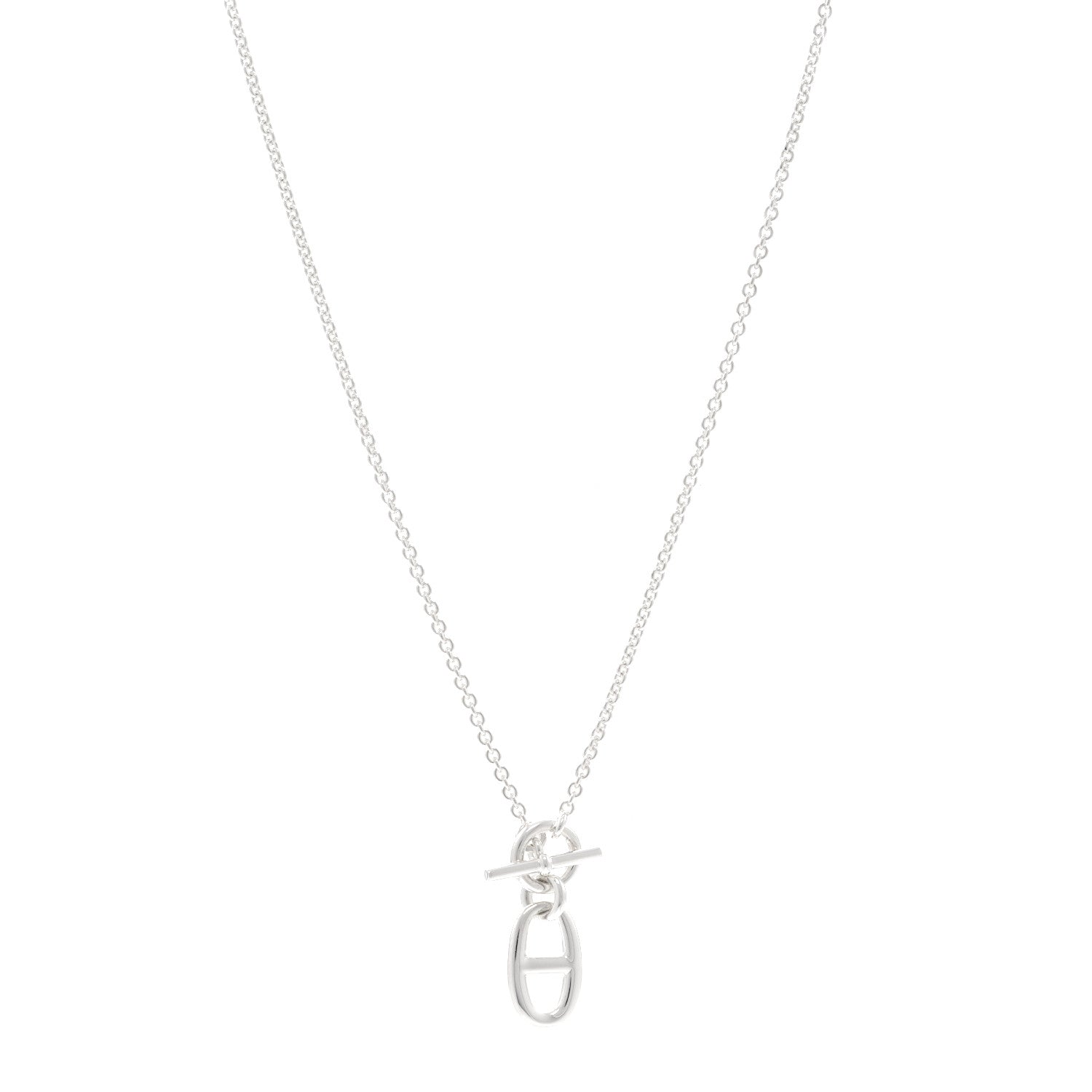 Hermes Sterling Silver Amulette Chaine d'Ancre Necklace 1 of 5