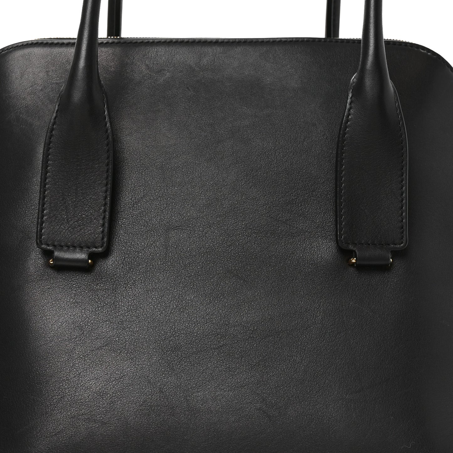 Polished Saddle Calfskin Large Devon Bag Black