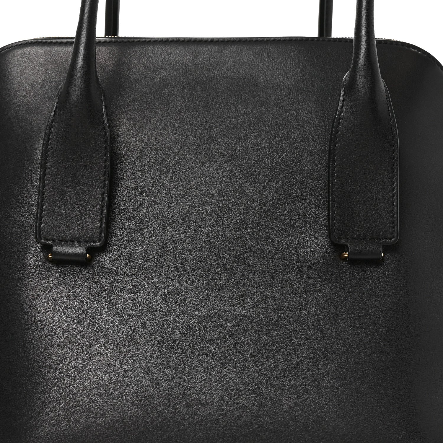 The Row Polished Saddle Calfskin Large Devon Bag Black 7 of 9