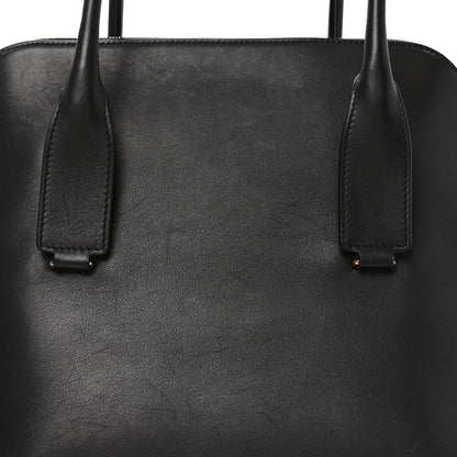 The Row Polished Saddle Calfskin Large Devon Bag Black 7 of 9