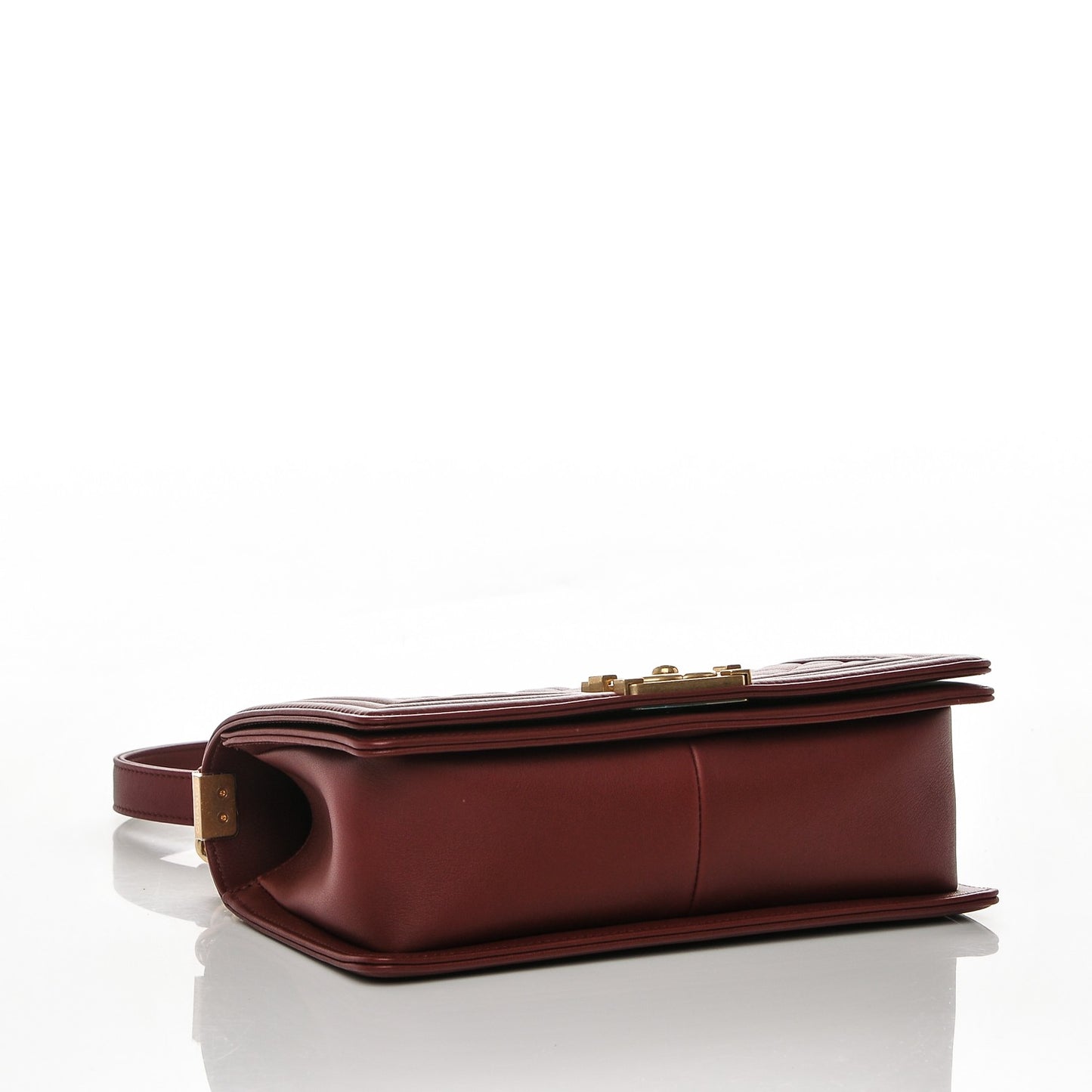 Calfskin Quilted Medium Boy Flap Burgundy