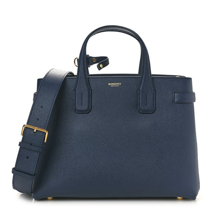 Burberry Grainy Calfskin House Check Medium Banner Tote Regency Blue 1 of 10
