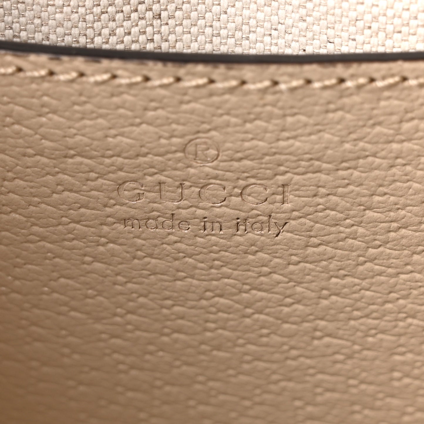GG Supreme Monogram Textured Dollar Calfskin Web Small Ophidia Tote Bag Beige Mystic White Oatmeal