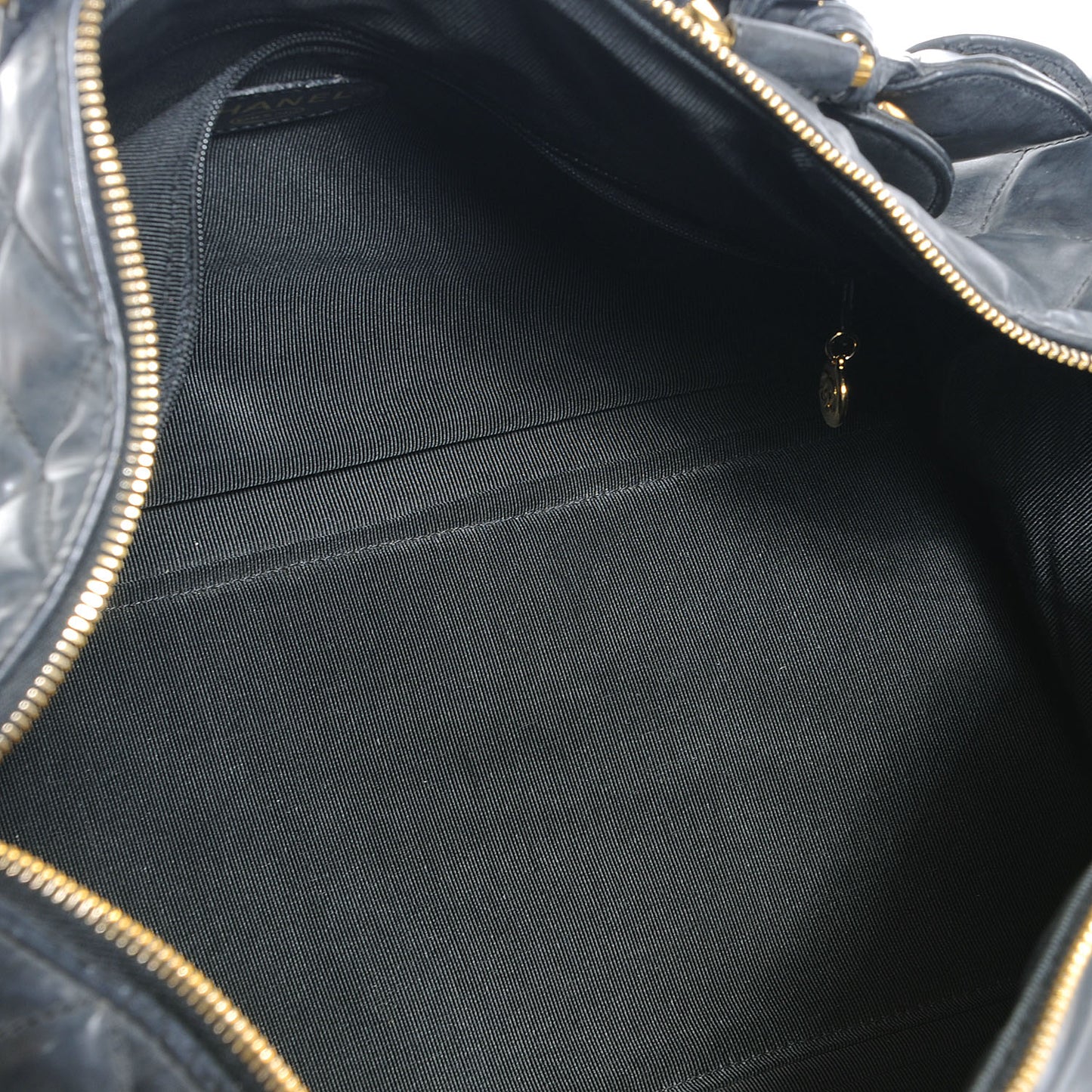 Quilted Vinyl Large Boston Black