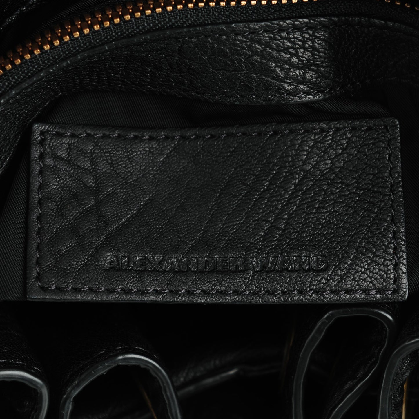 Pebbled Lambskin Diego Bucket Bag Black Antique Brass Hardware