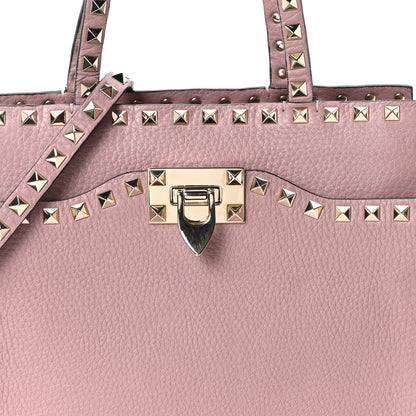 Valentino Garavani Grained Calfskin Rockstud Flip Lock Tote Lipstick 12 of 17