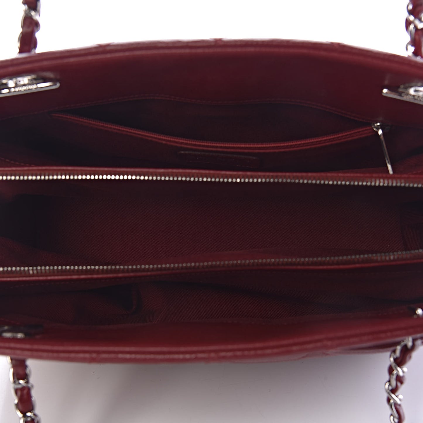 Caviar Quilted Timeless CC Soft Tote Dark Red