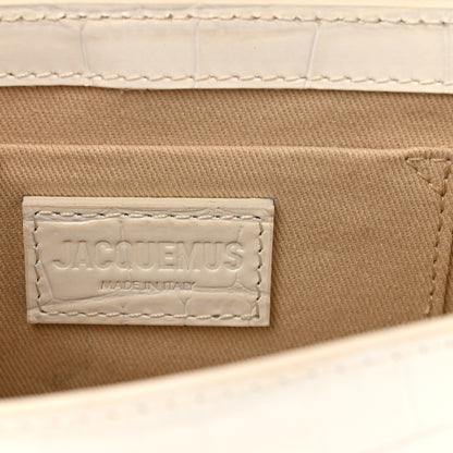 Jacquemus Calfskin Crocodile Embossed Le Chiquito Long White 6 of 13
