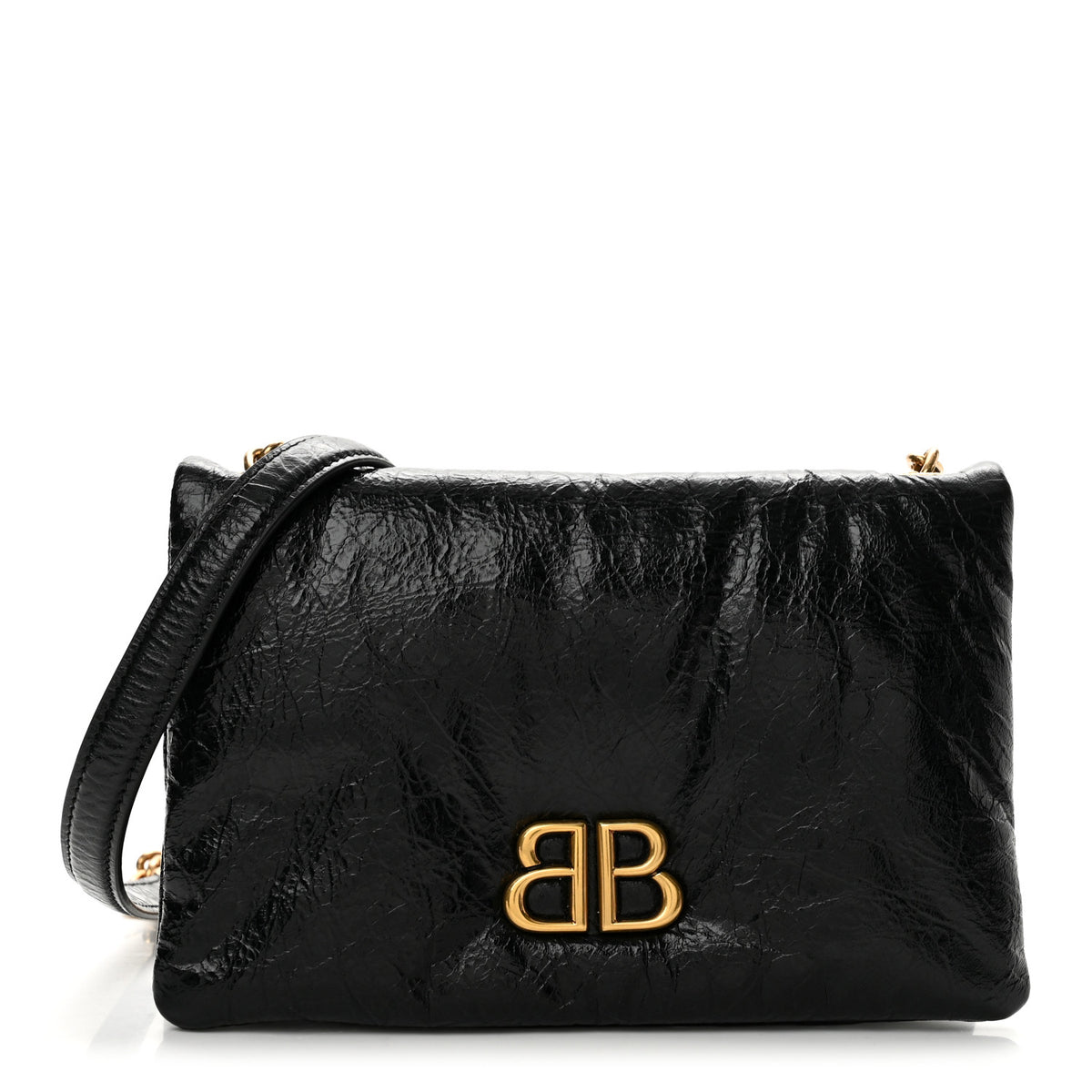 Arena Puffy Monaco Chain Shoulder Bag Black