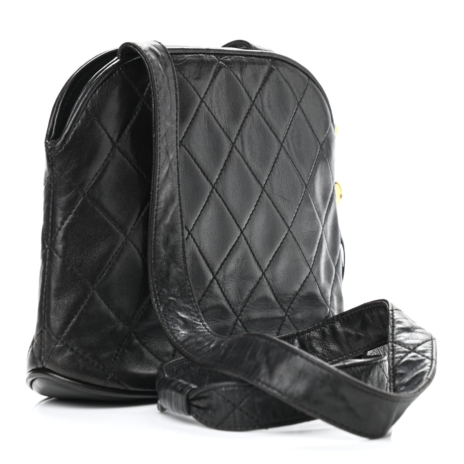 Chanel Lambskin Quilted Tassel Camera Case Black 3 of 9