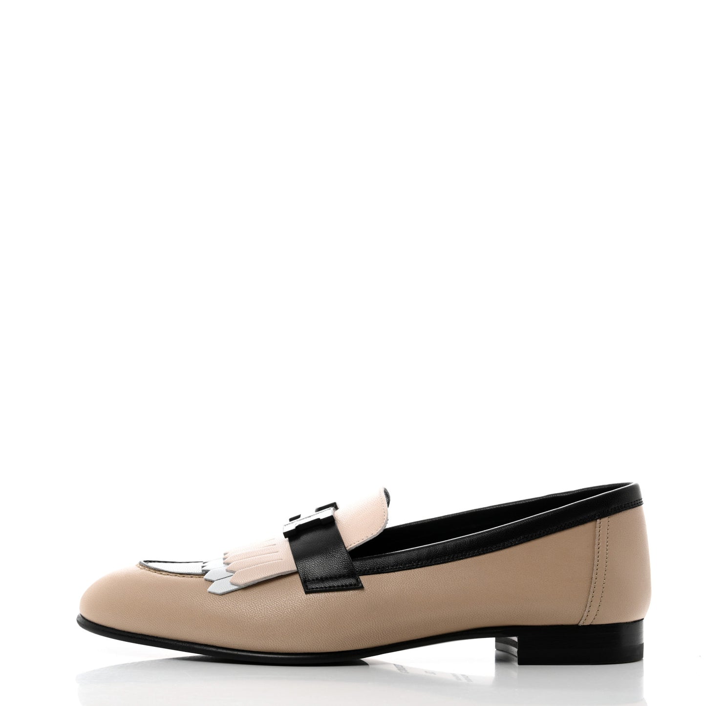Goatskin Womens Royal Loafers 38 Multicolor Beige Sarrasin