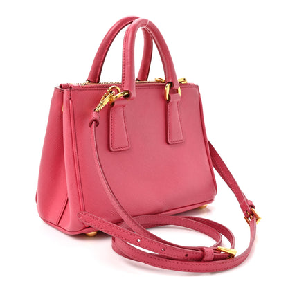 Prada Saffiano Lux Micro Galleria Double Zip Tote Fuxia 2 of 8