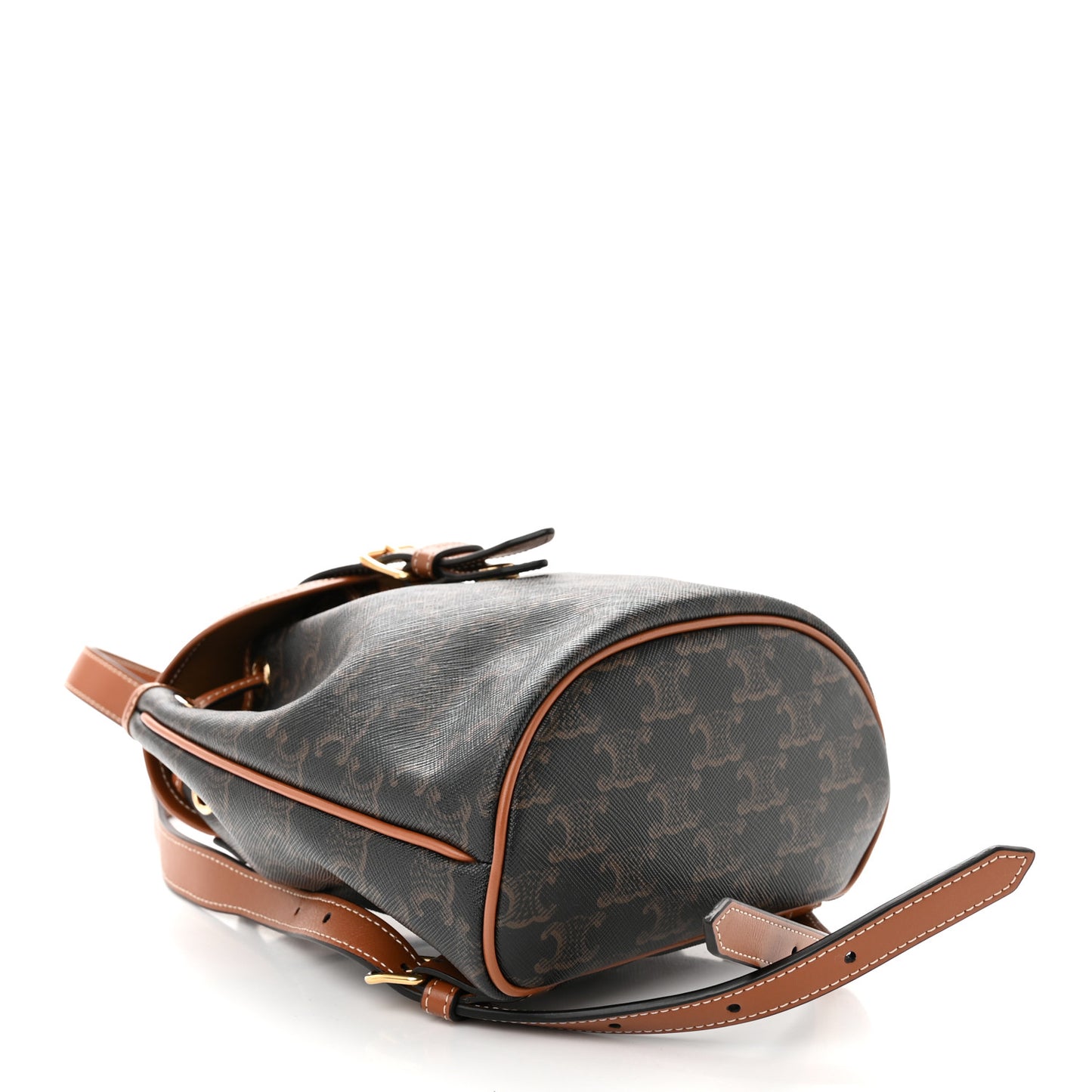 Triomphe Canvas Calfskin Mini Folco Backpack Tan