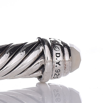 David Yurman Sterling Silver Diamond White Agate 5mm Cable Classics Bracelet 4 of 4