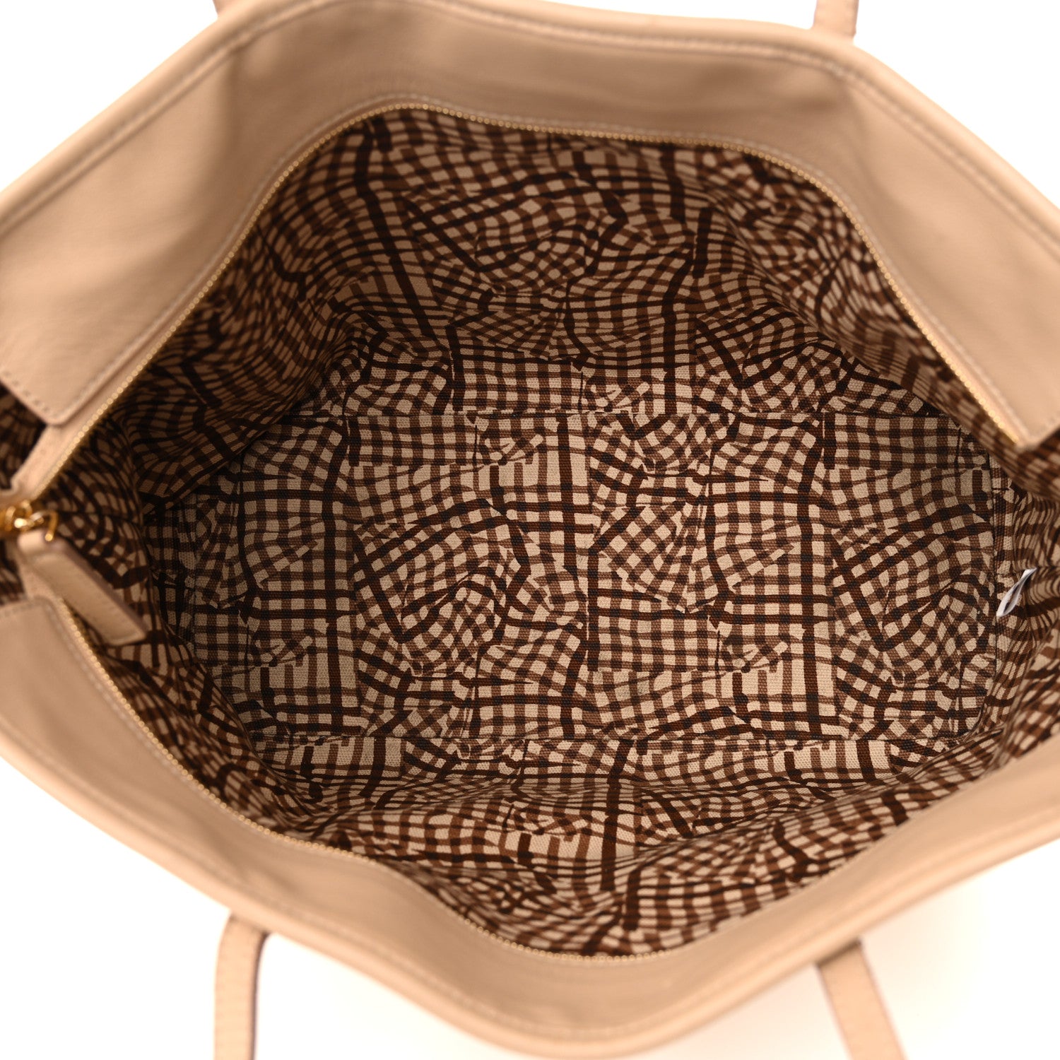 MCM Visetos Medium Top Zip Shopper Tote Beige 5 of 15