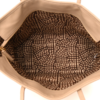 MCM Visetos Medium Top Zip Shopper Tote Beige 5 of 15