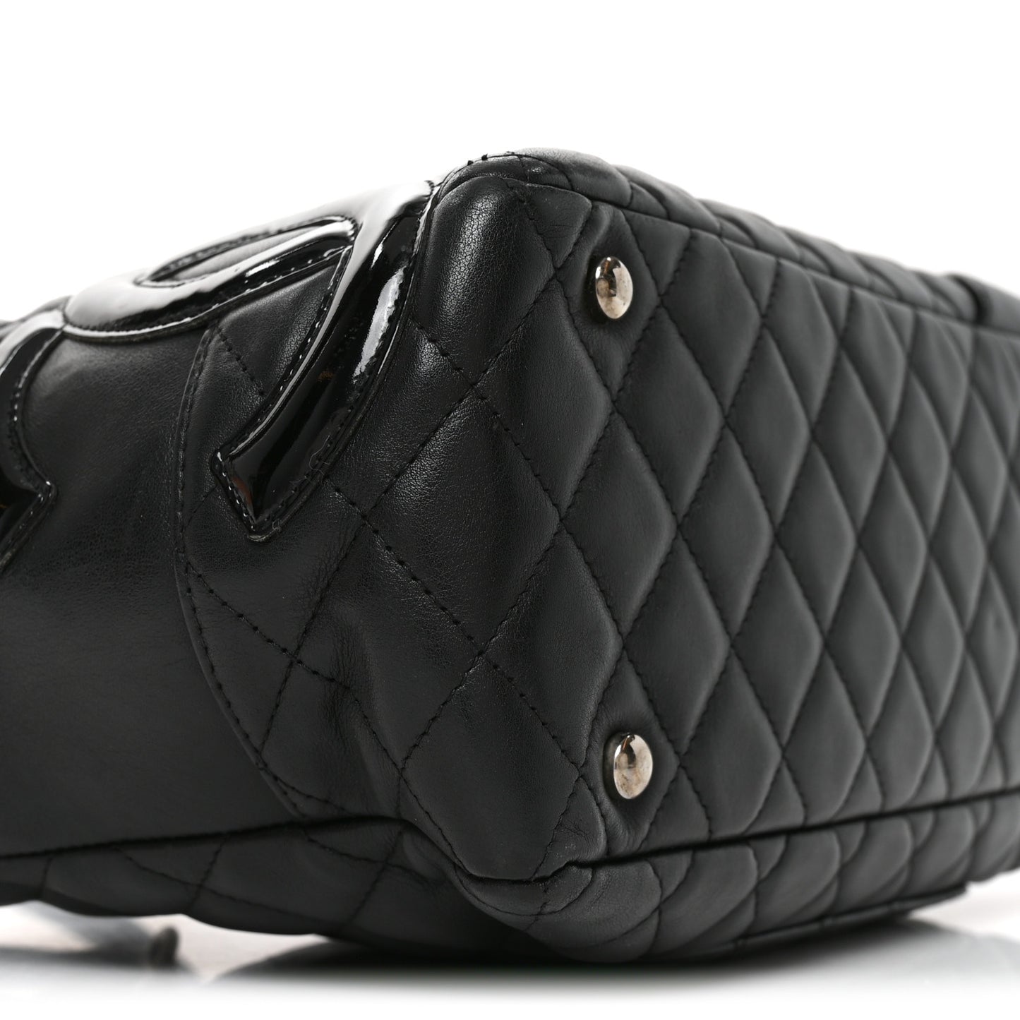 Calfskin Quilted Large Cambon Bowler Black