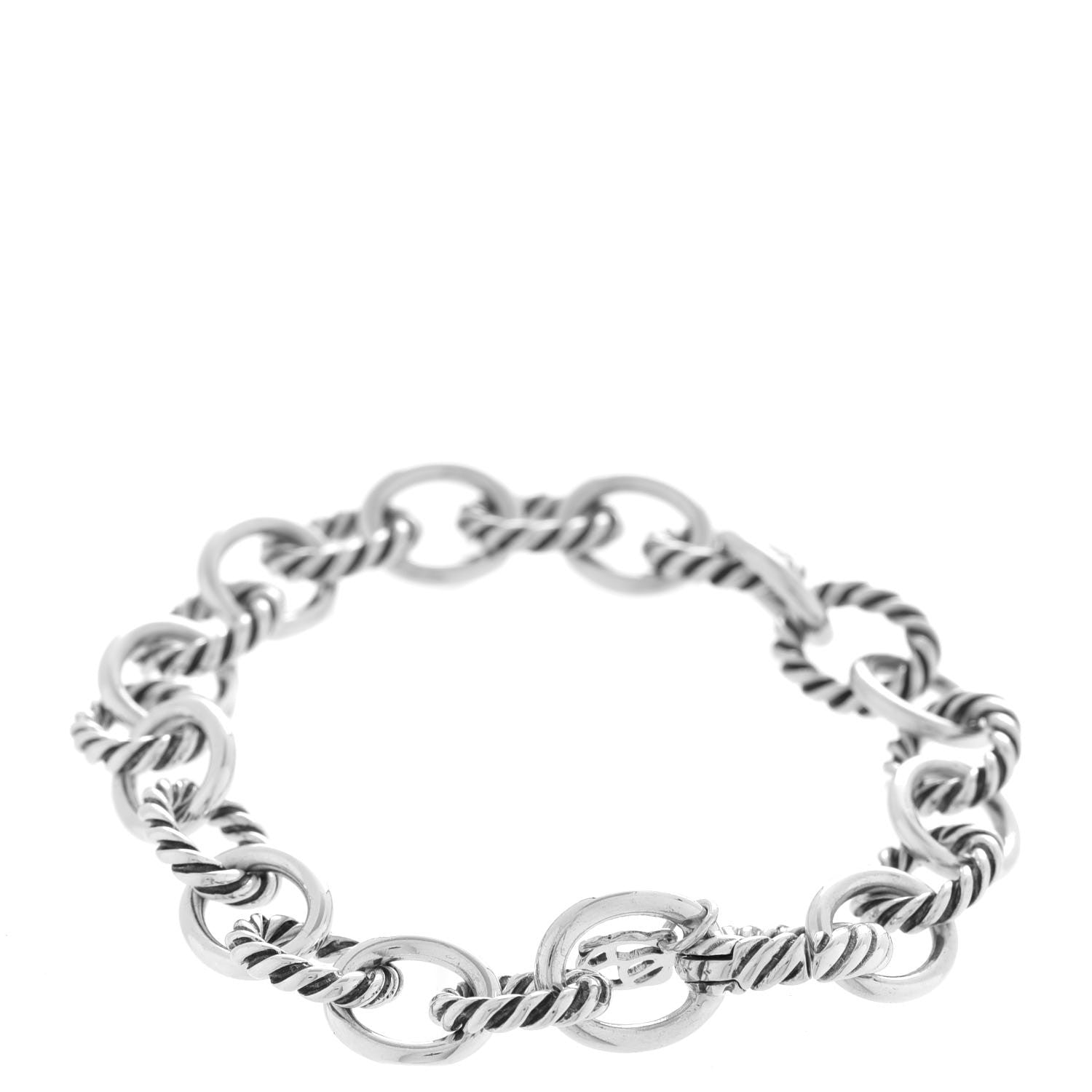 David Yurman Sterling Silver 10mm Medium Oval Link Bracelet 3 of 6