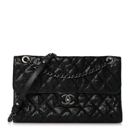 Chanel Crumpled Grained Calfskin Jumbo CC Crave Flap Black 1 of 12