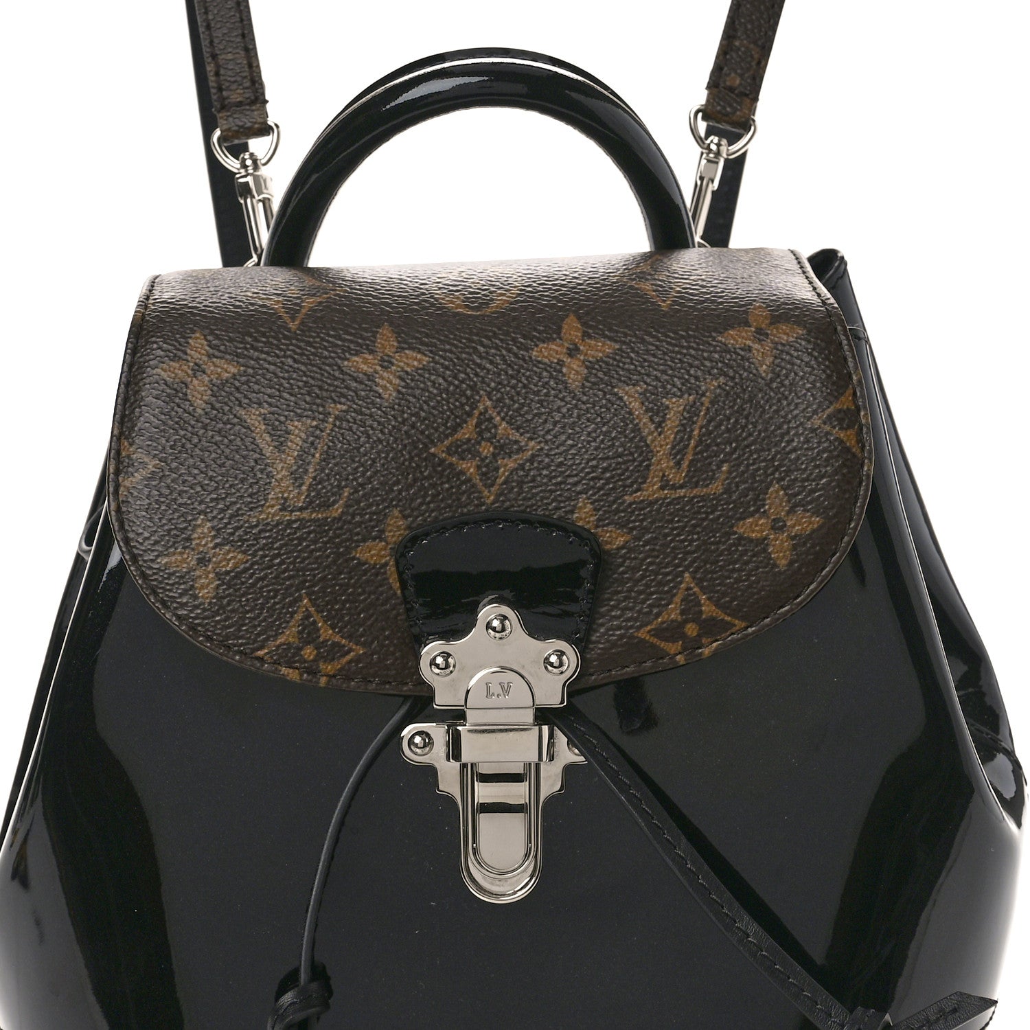 Louis Vuitton Patent Monogram Hot Springs Backpack Black 7 of 9