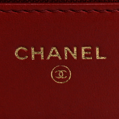 Chanel Lambskin Gripoix Quilted Wallet On Chain WOC Red 6 of 10