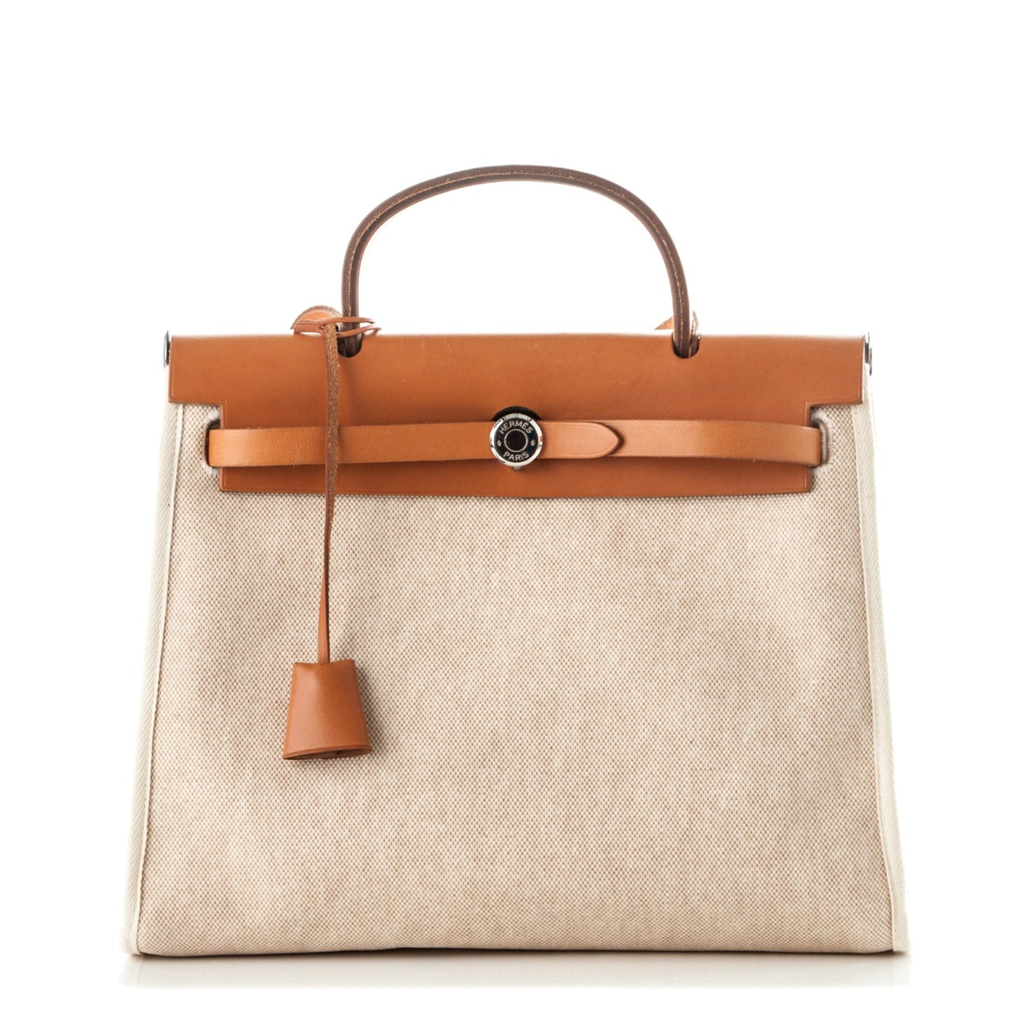 Toile Vache Calfskin Herbag 30 PM Natural Black