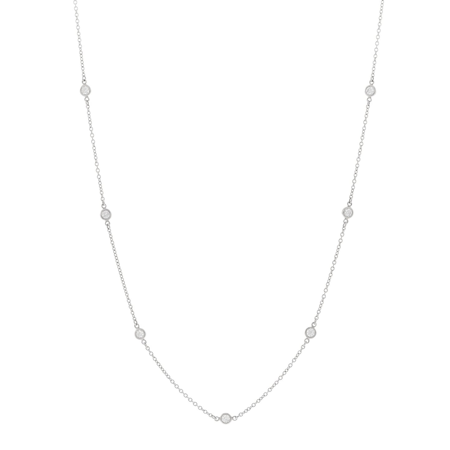 Platinum Diamond .33ctw Elsa Peretti Diamonds by the Yard Station Necklace