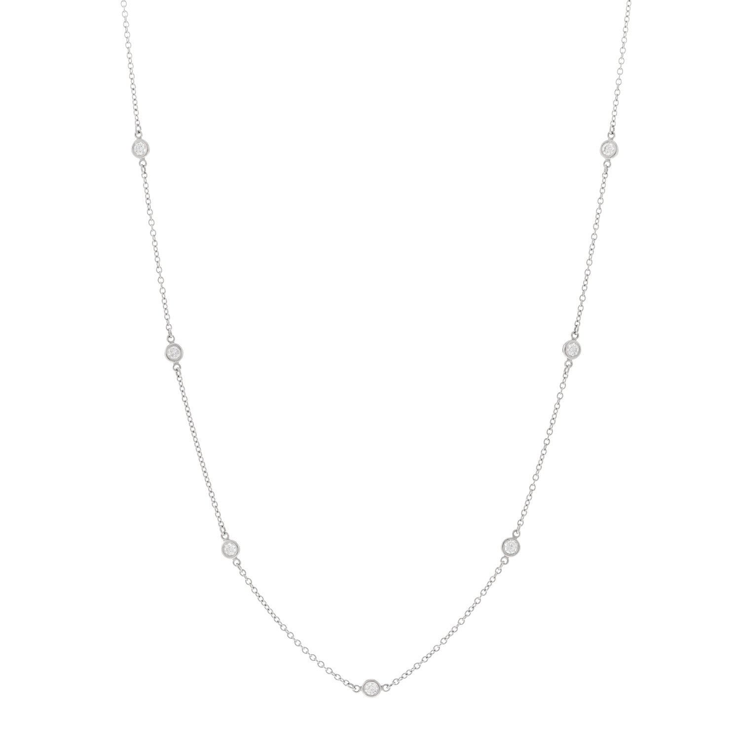 Tiffany Platinum Diamond .33ctw Elsa Peretti Diamonds by the Yard Station Necklace 1 of 5