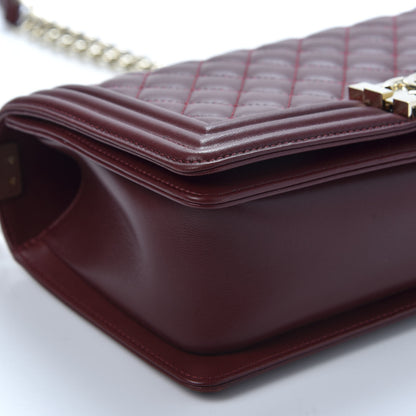 Chanel Lambskin Quilted Medium Boy Flap Burgundy 5 of 9