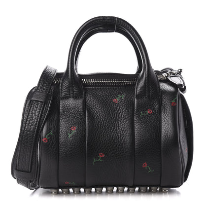 Alexander Wang Pebbled Lambskin Rose Printed Mini Rockie Black Silver Hardware 1 of 8