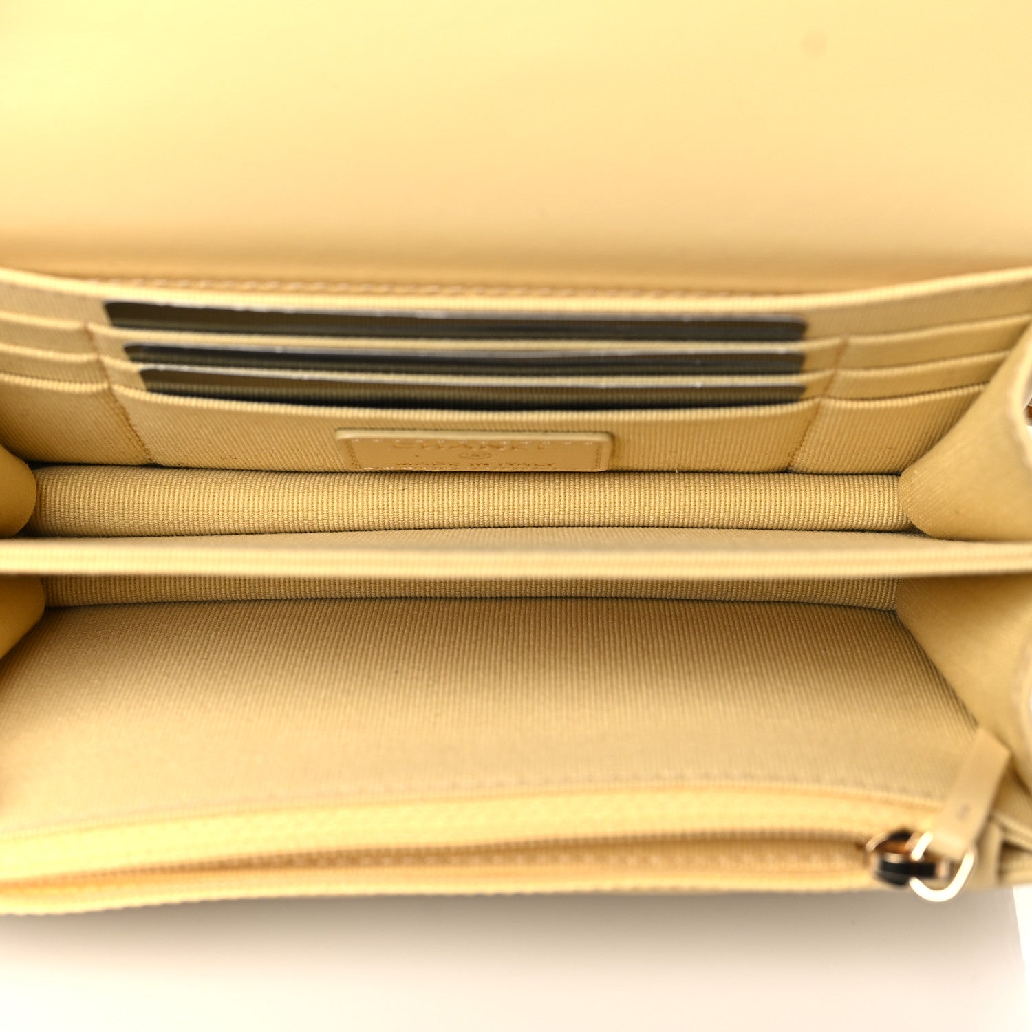 Chanel Lambskin Enamel Quilted Pending Clutch With Chain Yellow 5 of 11