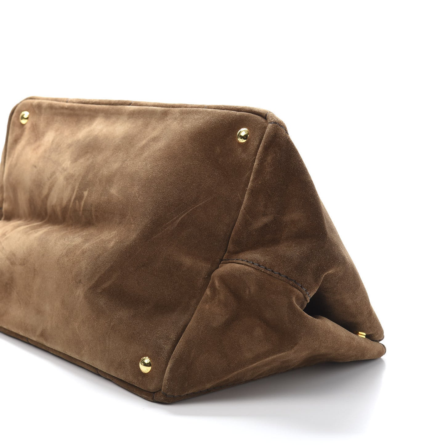 Suede Scamosciato Logo Tote Sigaro