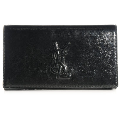Saint Laurent Textured Patent Monogram Large Belle De Jour Clutch Black 1 of 7