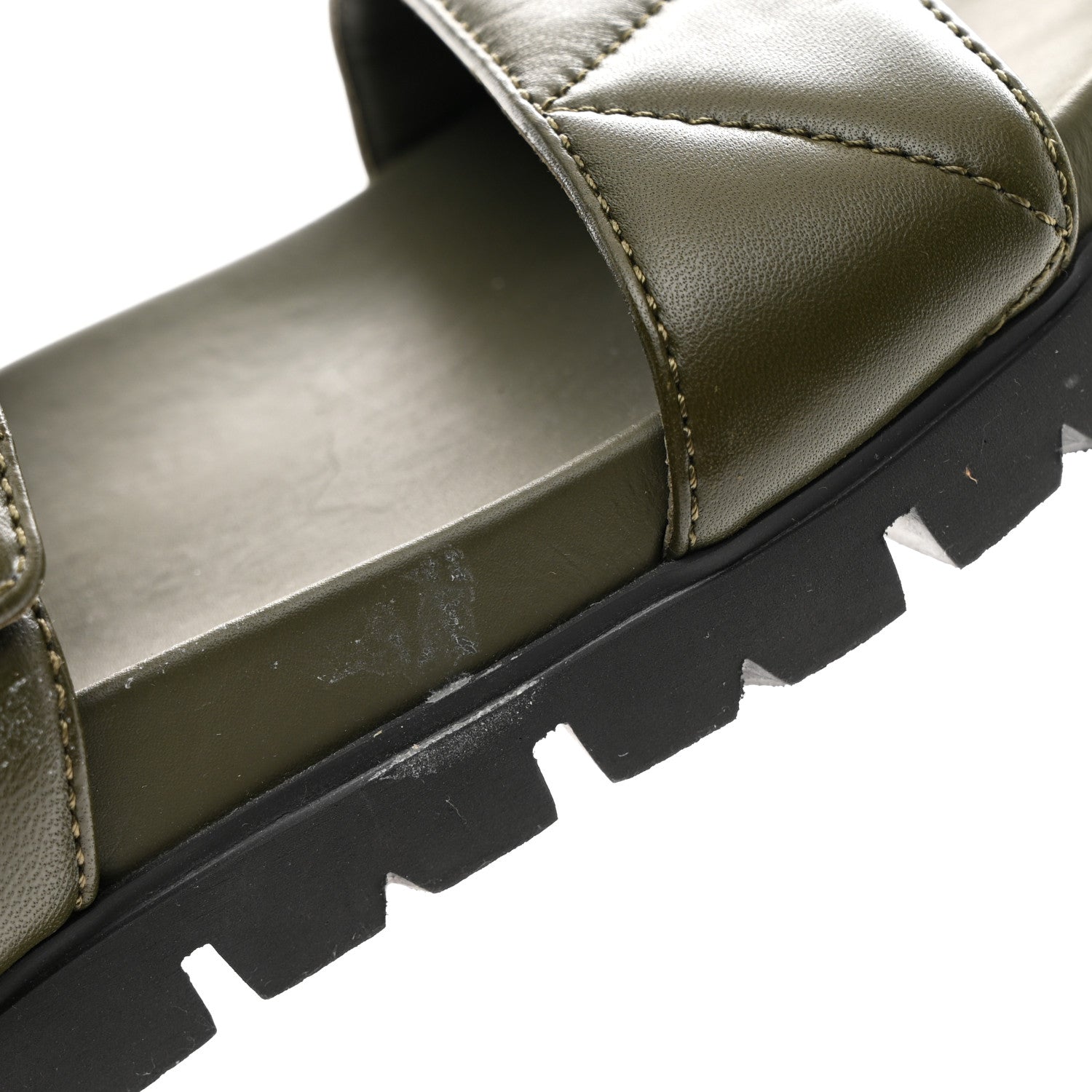 Prada Nappa Quilted Padded Slingback Sandals 40 Militare 11 of 11