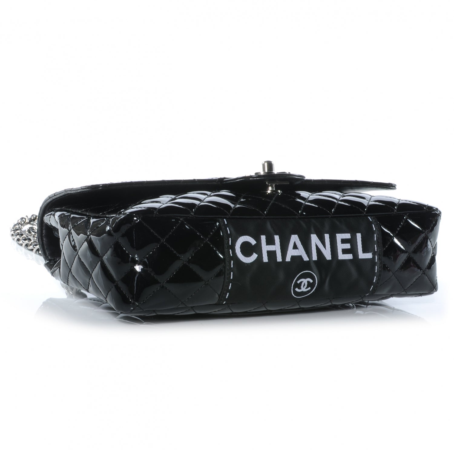 Chanel Patent Secret Label Medium Flap Black 4 of 8