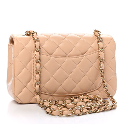 Chanel Lambskin Quilted Mini Rectangular Flap Beige 2 of 8