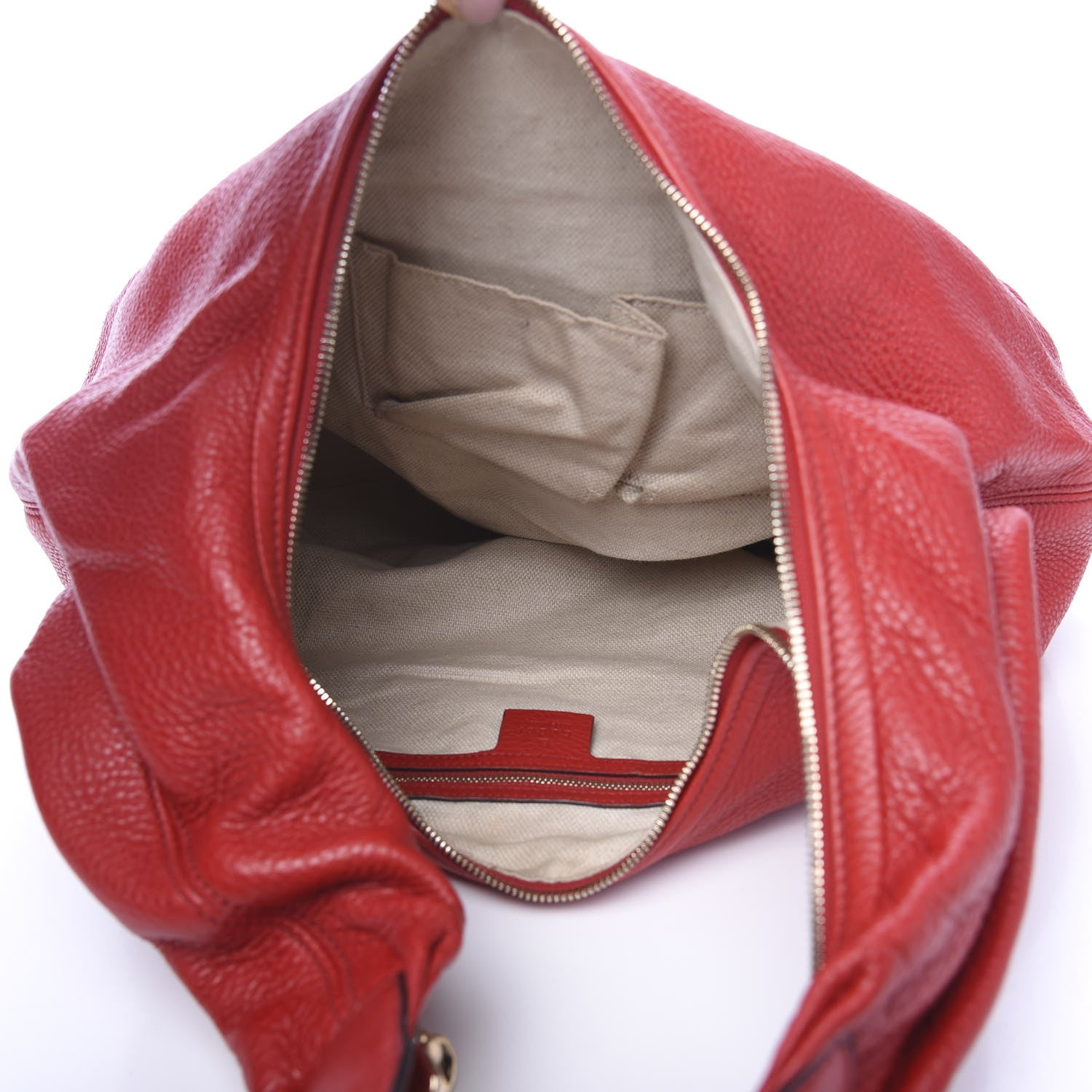 Gucci Pebbled Calfskin Large Soho Hobo Red 4 of 11