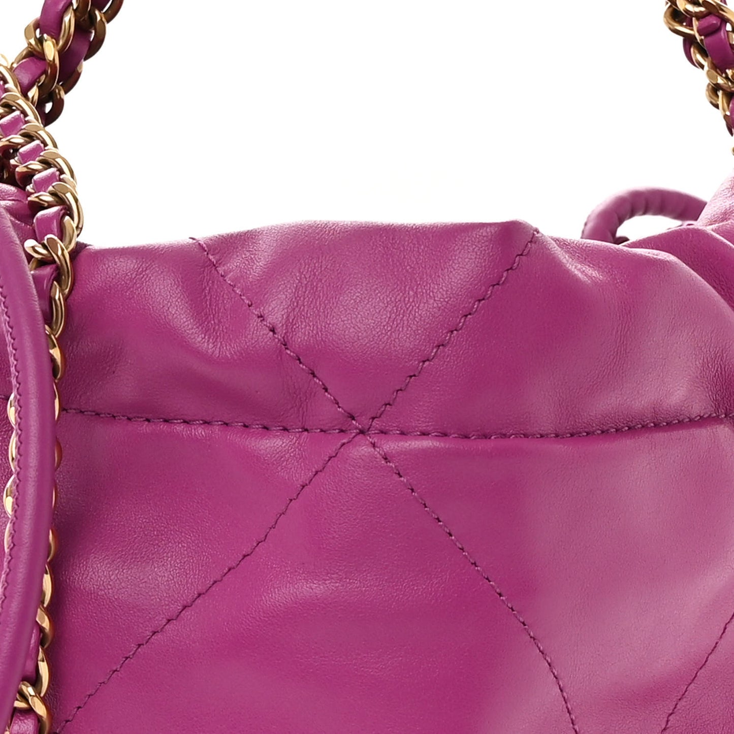 Shiny Calfskin Quilted Mini Chanel 22 Purple