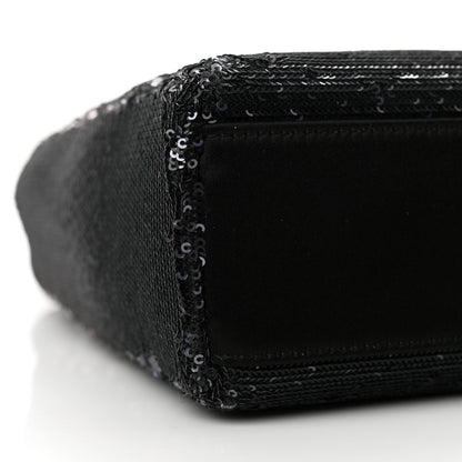 Christian Dior Satin Sequin Gradient Mini Lady Dior Black Silver 8 of 12