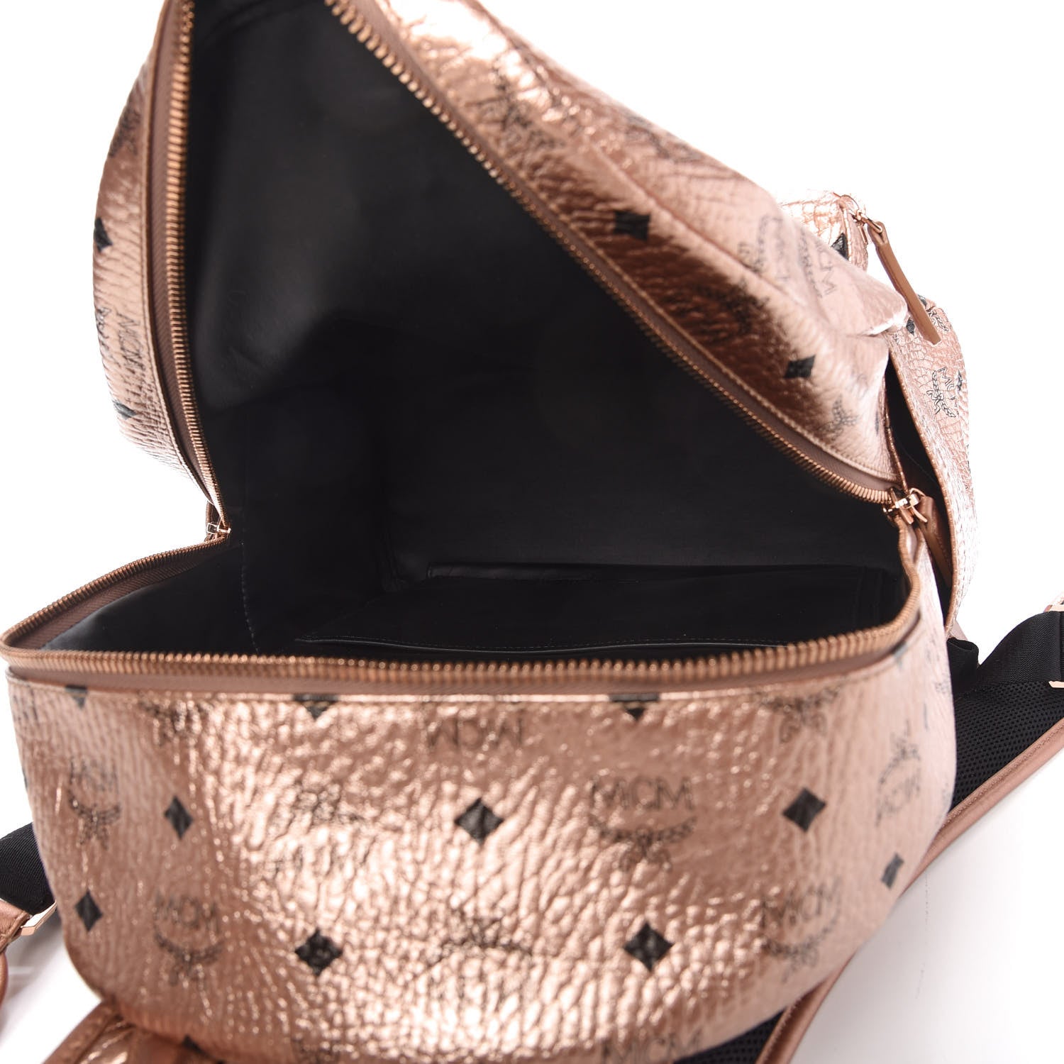 MCM Metallic Visetos Medium Stark Backpack Champagne Gold 5 of 9
