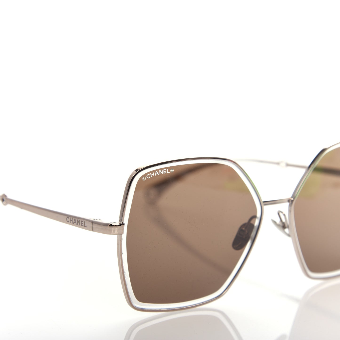 Butterfly Removable Pearl Chain Sunglasses 4262 Brown