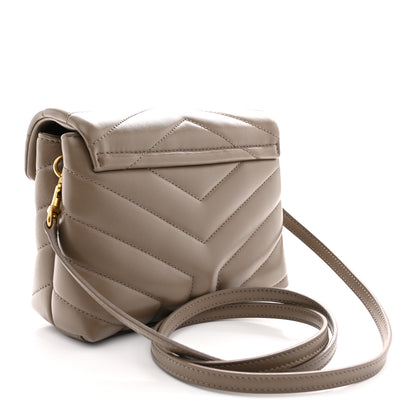 Saint Laurent Calfskin Y Quilted Monogram Toy Loulou Crossbody Bag Taupe 3 of 11