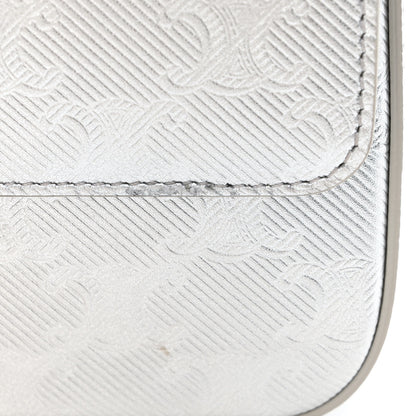 Celine Laminated Calfskin Triomphe Embossed Claude Chain Shoulder Bag Silver 12 of 12