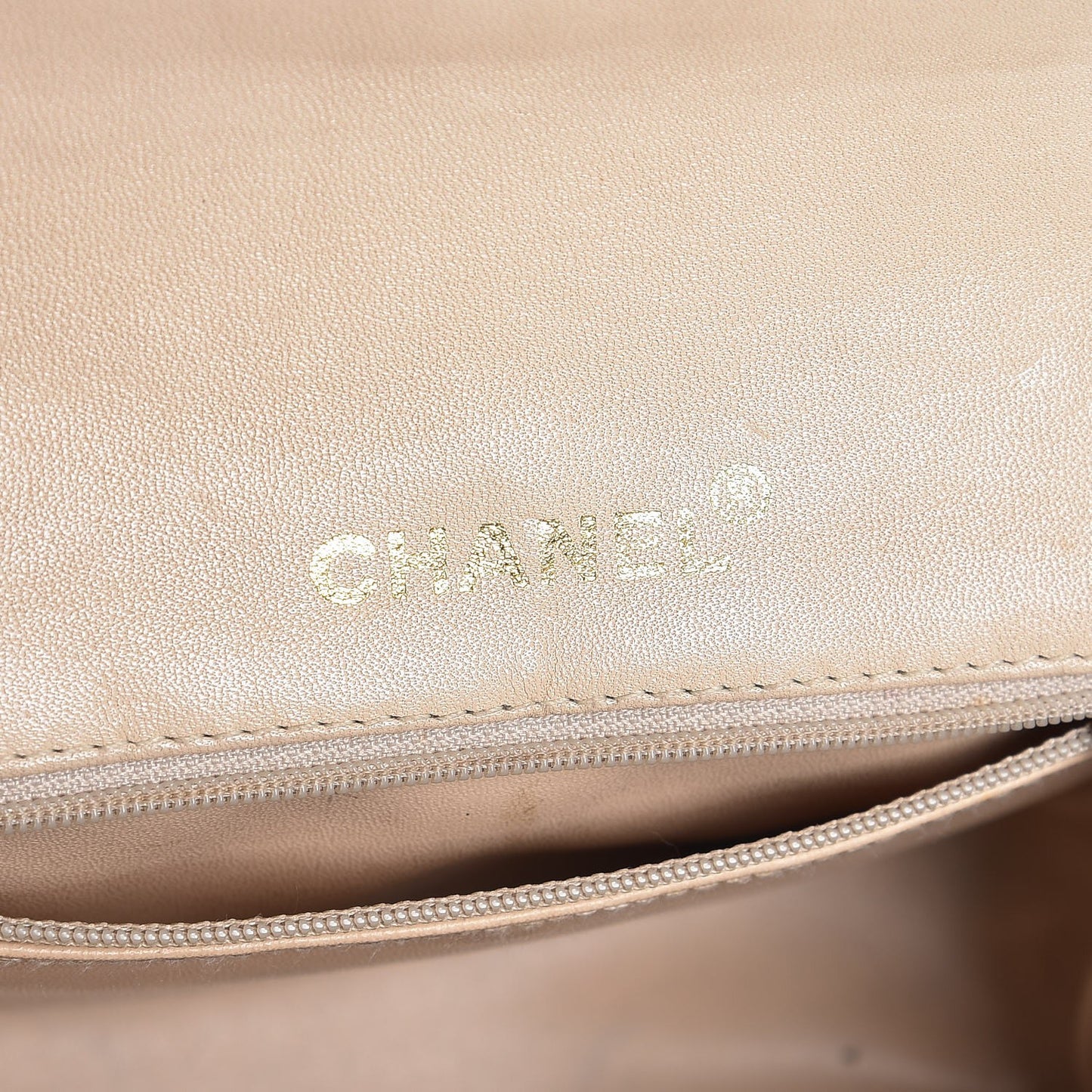 Lambskin Quilted Mini Rectangular Flap Beige