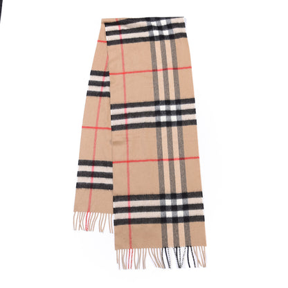 Burberry Cashmere Giant Check Fringe Scarf Archive Beige 2 of 4